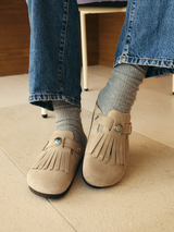 FRINGE VELOUR TAUPE