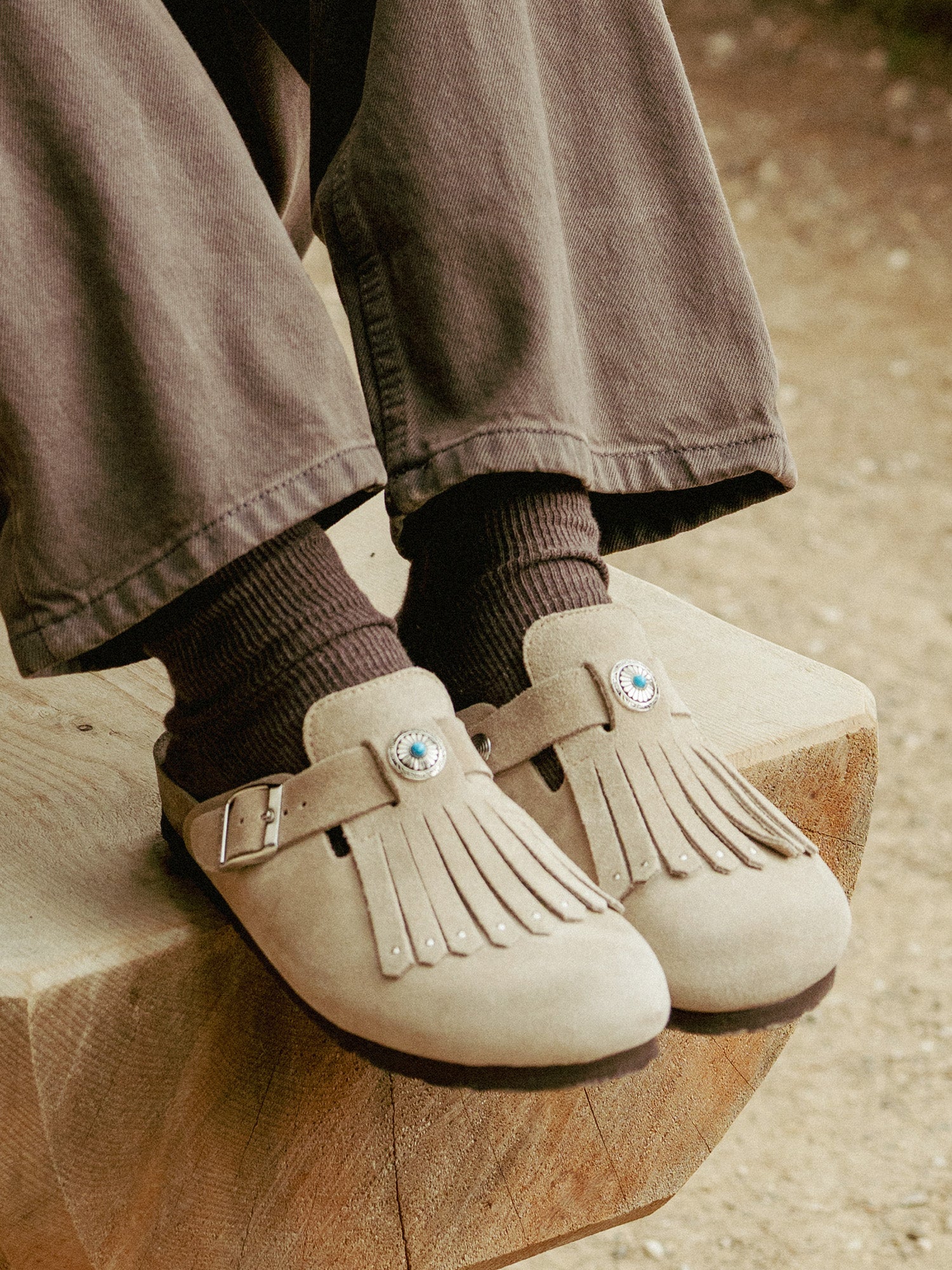 FRINGE VELOUR TAUPE