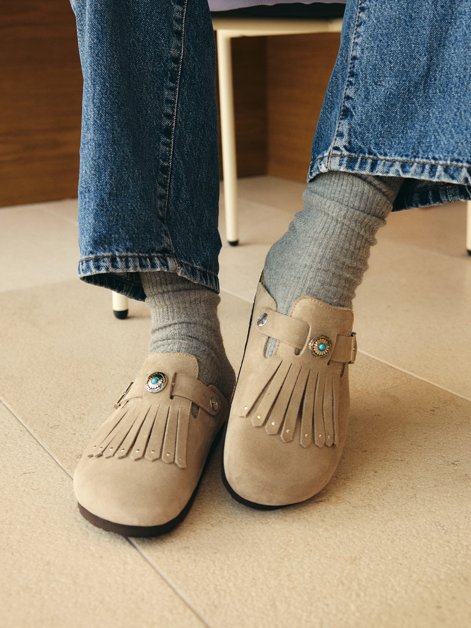 FRINGE VELOUR TAUPE
